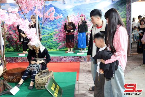 Du khách tham quan triển lãm Hương sắc vùng cao.