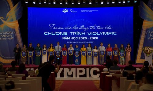 Vinh danh các cơ quan, đơn vị, nhà trường tổ chức cuộc thi Violympic. Ảnh: Thanh Hà