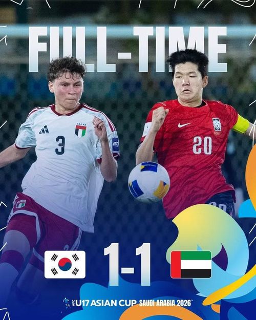 U17 Hàn Quốc dù được đánh giá mạnh hơn nhưng trận ra quân chỉ hòa U17 UAE 1-1 và thể hiện chưa thật sự thuyết phục. Ảnh: Internet.