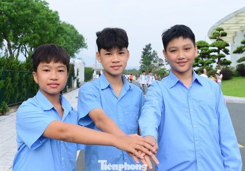 Trần Gia Thiện, Nguyễn Đức Mạnh, Nguyễn Anh Huy (lần lượt từ trái sang) cùng bày tỏ quyết tâm. Ảnh: Xuân Tùng