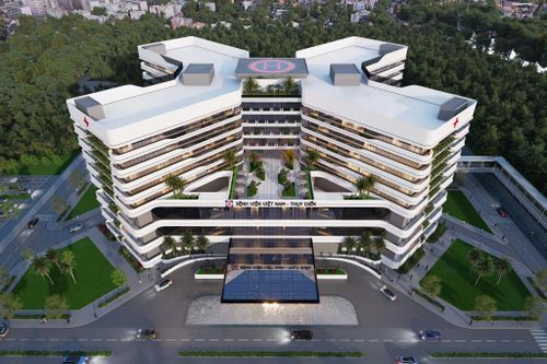 Phối cảnh dự án mở rộng Bệnh viện Việt Nam - Thụy Điển Uông Bí, góp phần hiện thực hóa mục tiêu đưa Quảng Ninh trở thành trung tâm dịch vụ kỹ thuật cao.