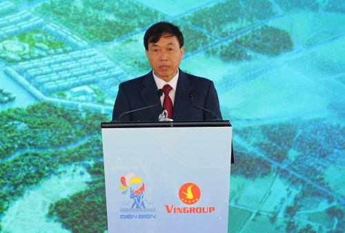 Chủ tịch UBND tỉnh Điện Biên Lê Văn Lương phát biểu tại lễ động thổ