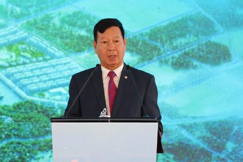 Ông Lê Khắc Hiệp, Phó Chủ tịch Tập đoàn Vingroup phát biểu tại lễ động thổ