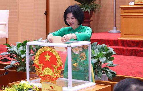Các đại biểu bỏ phiếu bầu bổ sung chức danh Phó Chủ tịch UBND TP Hà Nội. Ảnh: Văn Điệp – TTXVN