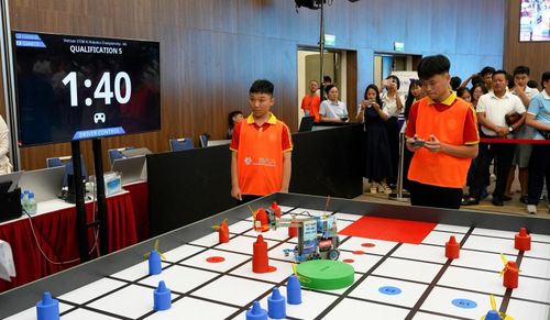 Học sinh Trường THCS thị trấn Yên Ninh tham gia thi đấu.