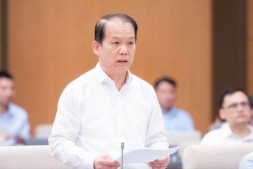 Bộ trưởng Bộ Tư pháp Hoàng Thanh Tùng trình bày Tờ trình của Chính phủ về dự án Pháp lệnh.