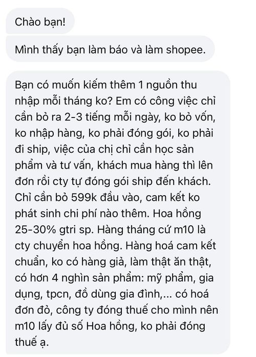 Nội dung app lừa đảo do vợ NSND Công Lý chụp. Ảnh: FBNV
