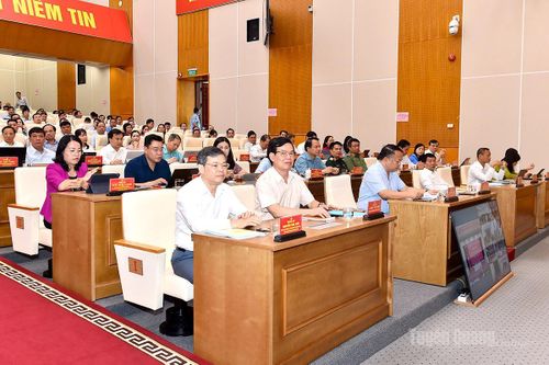Các đồng chí lãnh đạo Trung ương và lãnh đạo tỉnh dự hội nghị.