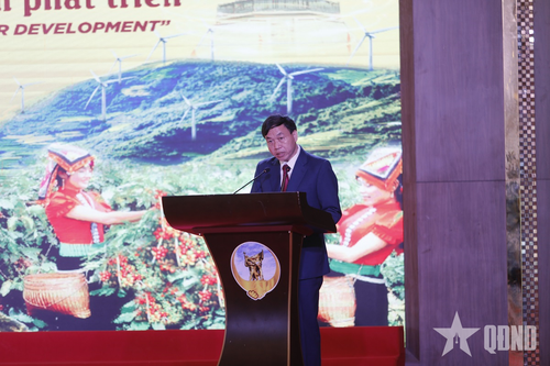 Chủ tịch UBND tỉnh Điện Biên Lê Văn Lương phát biểu tại Hội nghị xúc tiến đầu tư tỉnh Điện Biên năm 2026.
