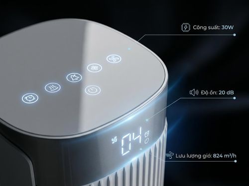 Quạt tháp SmartWind Fujihome tích hợp cảm biến nhiệt độ, tự động điều chỉnh gió theo môi trường. Ảnh minh họa: Fujihome