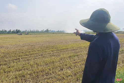 Gia đình ông Nguyễn Văn Giáo (thôn Hồng Hà, xã Can Lộc) có 20 sào ruộng. Trước đây, sau mỗi vụ gặt, việc thu gom rơm rạ luôn khiến gia đình tốn nhiều thời gian và công sức.