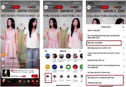 Tính năng của Tiktok cho phép người dùng chủ động báo cáo các nội dung có dấu hiệu vi phạm