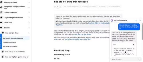 Chức năng của Facebook cho phép người dùng phản ánh về nội dung giả mạo liên quan đến AI