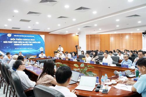 Toàn cảnh hội thảo khoa học: "Giải pháp thực hiện ba đột phá chiến lược trong kỷ nguyên mới". Ảnh: Nguyên Thảo