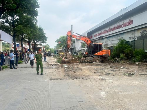 Một mặt bằng sạch hình thành sau khi các lực lượng chức năng tiến hành cưỡng chế. Ảnh: VD
