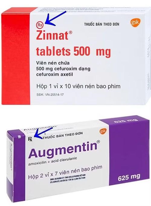 Ví dụ về những hộp thuốc có ký hiệu Rx, cho biết đó là thuốc kê đơn.