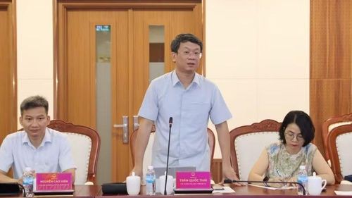 Cục trưởng Cục Phát triển đô thị Trần Quốc Thái phát biểu tại buổi làm việc.