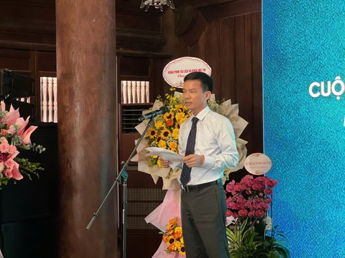 Phó Chủ tịch UBND TP Hà Nội Bùi Duy Cường phát biểu tại lễ phát động cuộc thi. Ảnh: VĨNH XUÂN