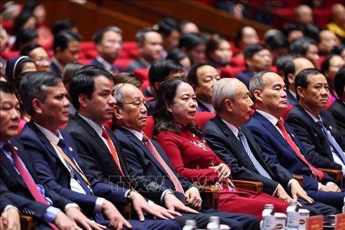Bí thư Trung ương Đảng, Phó Chủ tịch nước Võ Thị Ánh Xuân dự Đại hội đại biểu Mặt trận Tổ quốc Việt Nam lần thứ XI. Ảnh: Minh Đức/TTXVN