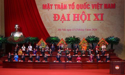 Đoàn Chủ tịch điều hành Phiên khai mạc trọng thể Đại hội XI Mặt trận Tổ quốc Việt Nam.