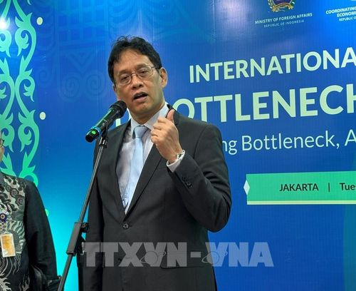 Bộ trưởng Tài chính Indonesia Purbaya Yudhi Sadewa giải đáp nhiều câu hỏi tại hội thảo. Ảnh: Đỗ Quyên – PV TTXVN tại Indonesia