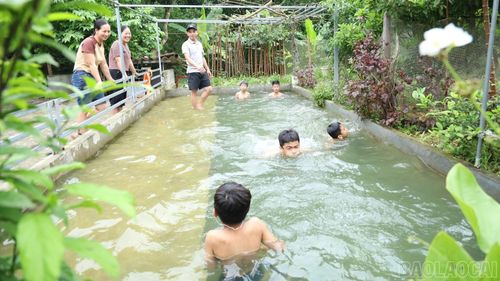 Phụ huynh vui mừng khi con biết bơi nhờ sự chỉ dạy của anh Trần Xuân Giang.