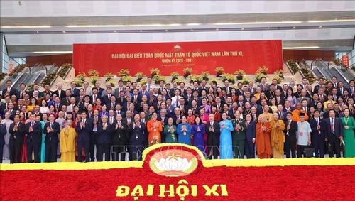 Ủy ban Trung ương Mặt trận Tổ quốc Việt Nam khóa XI, nhiệm kỳ 2026 2031 ra mắt Đại hội. Ảnh: Văn Điệp/TTXVN