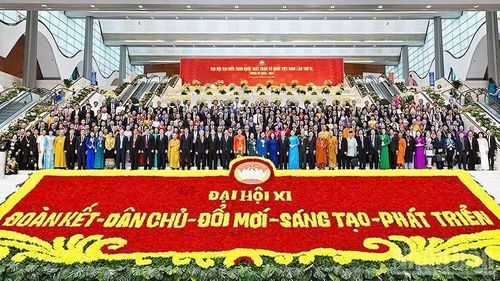 Các đại biểu tại phiên bế mạc Đại hội Mặt trận Tổ quốc Việt Nam lần thứ XI, nhiệm kỳ 2026-2031. Ảnh: Báo Nhân Dân
