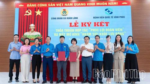 Công đoàn xã Xuân Lãng đã ký kết thỏa thuận hợp tác “Phúc lợi đoàn viên” với Công ty Cổ phần Bệnh viện Quốc tế Vĩnh Phúc.