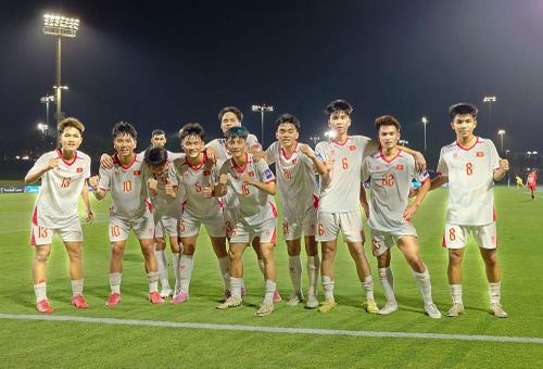 U17 Việt Nam trong trận thắng U17 Yemen 1 - 0 tại trận ra quân ở bảng C, vòng chung kết U17 châu Á 2026.