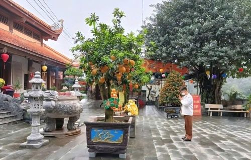 Du khách dâng hương, chiêm bái tại đền Cô Bơ