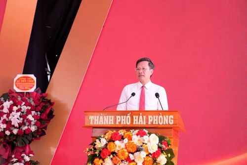 Ông Lê Anh Quân, Phó Chủ tịch Thường trực UBND TP Hải Phòng phát biểu tại sự kiện.
