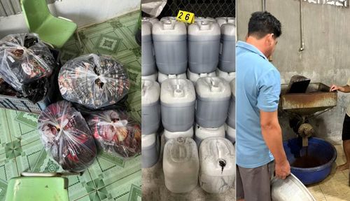 Hiện trường nơi Đỗ Văn Quý sản xuất cà phê bột giả.