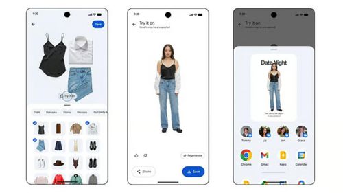 Tính năng cho phép người dùng lựa chọn quần áo trên ảnh cho chính mình. Ảnh: Google