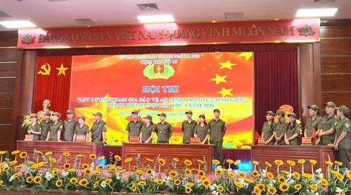 Các phần thi được chuẩn bị công phu, khéo léo lồng ghép nội dung tuyên truyền. Ảnh: PV