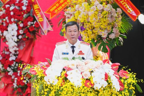 Thiếu tướng Bùi Quang Bình - Giám đốc Công an TP Hải Phòng phát biểu. Ảnh: Đàm Thanh