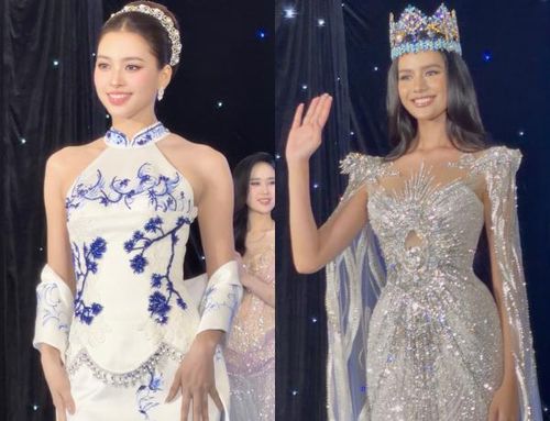 Hoa hậu Tiểu Vy đọ sắc cùng Miss World Opal Suchata Chuangsri.