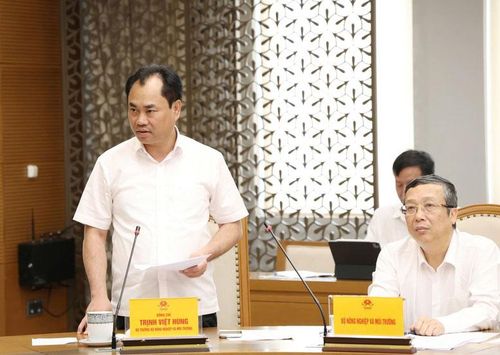 Bộ trưởng Bộ Nông nghiệp và Môi trường Trịnh Việt Hùng phát biểu tại Hội nghị. Ảnh: VGP/Gia Huy