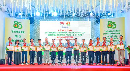 Dịp này, Ban Thường vụ Tỉnh đoàn trao tặng bằng khen đến 64 giáo viên Tổng phụ trách Đội có thành tích xuất sắc trong công tác Đội và phong trào thiếu nhi.