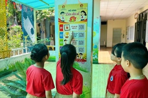 Mô hình điểm "Liên đội số" được thí điểm tại Liên đội trường Tiểu học Đặng Trân Côn. Ảnh: Cơ sở