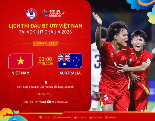 U17 Việt Nam sẵn sàng cho cuộc đối đầu với U17 Australia tại tứ kết VCK U17 châu Á 2026