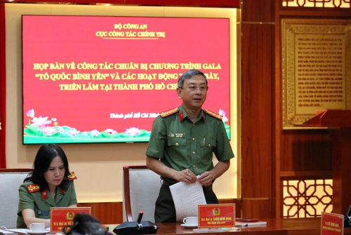 Đại tá Trần Hồng Minh - Phó Giám đốc Công an TP. HCM phát biểu.