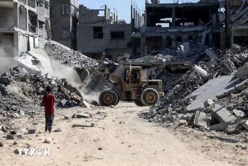 Cảnh đổ nát do xung đột tại Gaza. (Ảnh: THX/TTXVN)