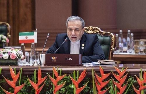 Ngoại trưởng Iran Abbas Araghchi phát biểu tại Hội nghị Ngoại trưởng các nước BRICS ở New Delhi, Ấn Độ ngày 14/5/2026. Ảnh: IRNA/TTXVN