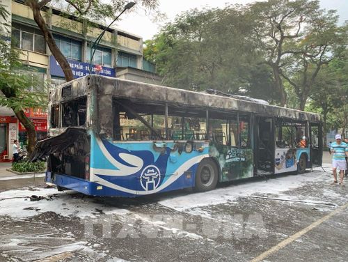 Hiện trường vụ cháy. Ảnh: Tuấn Đức - TTXVN