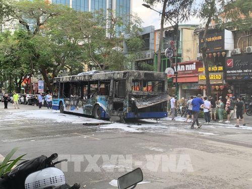Hiện trường vụ cháy. Ảnh: Tuấn Đức - TTXVN
