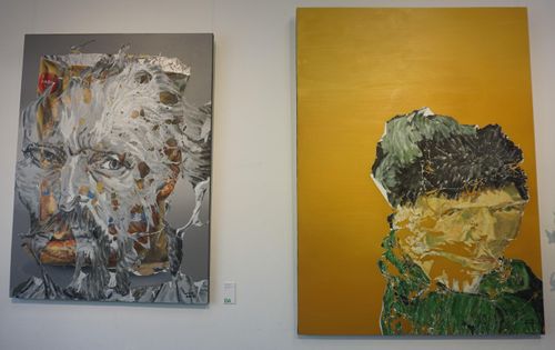 Vincent Van Gogh, acrylic và than chì trên toan