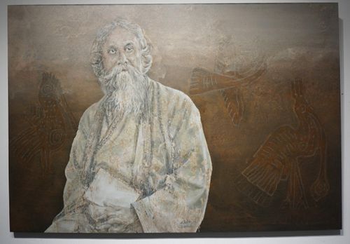 Rabindranath Tagore, acrylic trên toan