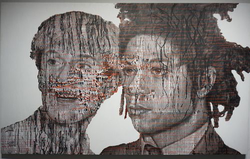 Andy Warhol và Jean - Michel Basquiat, acrylic trên toan