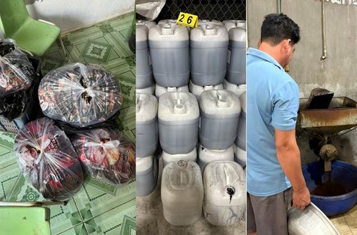 Hiện trường nơi Đỗ Văn Quý sản xuất cà phê bột giả. 